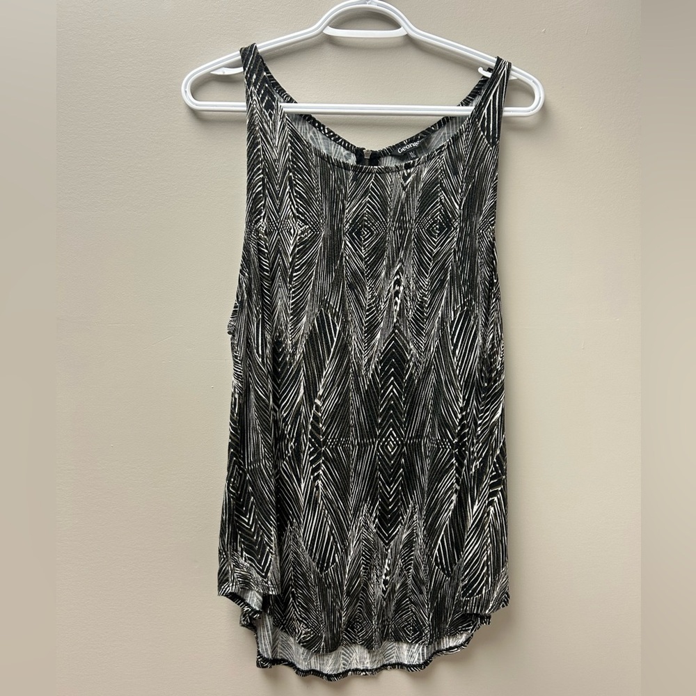George Black & White Patterned‎ Tank Top